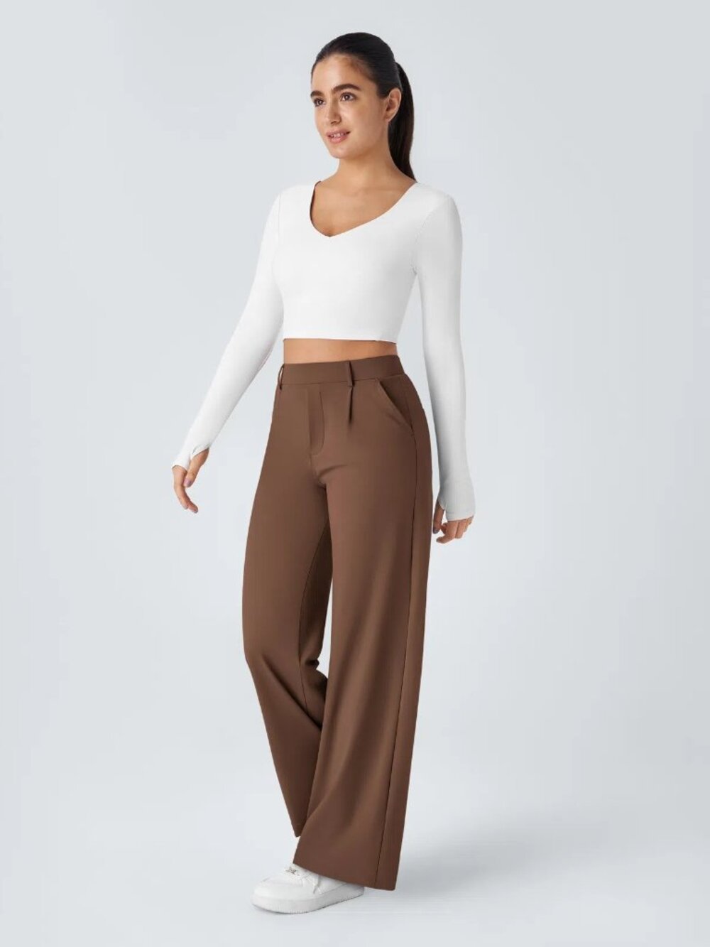 Halara XL Autumn Chesnut Flex DayStretch High Waisted Pocket Straight Leg Pants